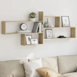 vidaXL Wandschap 167,5x18x68 cm bewerkt hout sonoma eikenkleurig