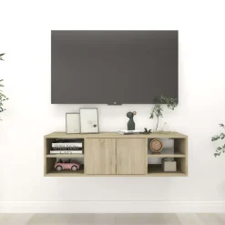 vidaXL Wandschap 102x30x29 cm bewerkt hout sonoma eikenkleurig