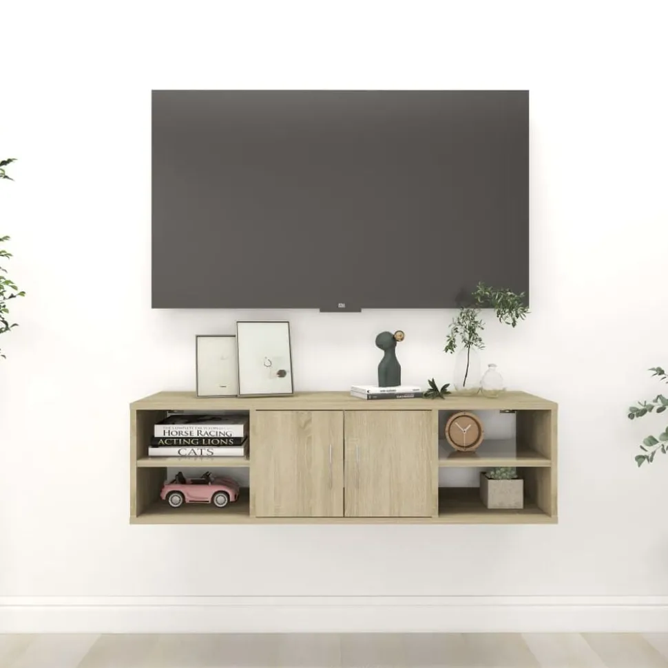 vidaXL Wandschap 102x30x29 cm bewerkt hout sonoma eikenkleurig