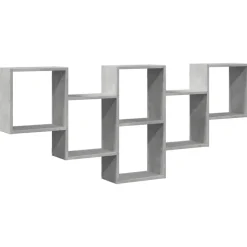 vidaXL Wandschap 159x18x66 cm bewerkt hout betongrijs
