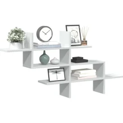 vidaXL Wandschap 124,5x18x60,5 cm bewerkt hout wit