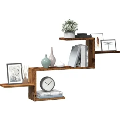 vidaXL Wandschap 104x15x49 cm bewerkt hout oud houtkleurig