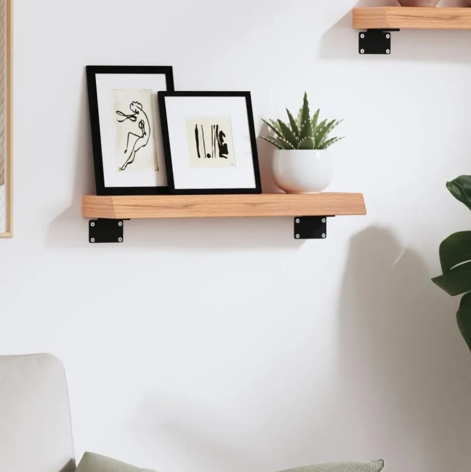 vidaXL Wandschap 40x10x4 cm behandeld massief eikenhout lichtbruin