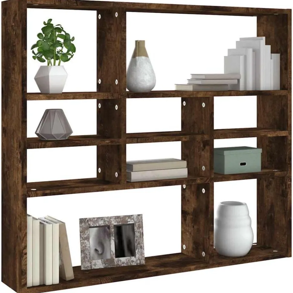vidaXL Wandschap 90x16x78 cm bewerkt hout gerookt eikenkleurig