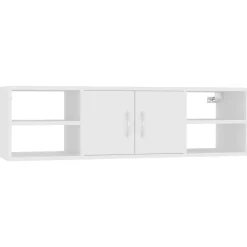 vidaXL Wandschap 102x30x29 cm bewerkt hout wit