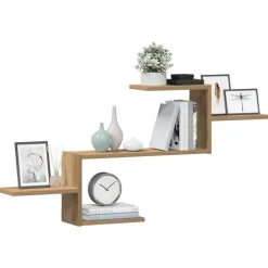 vidaXL Wandschap 104x15x49 cm bewerkt hout artisanaal eikenkleurig