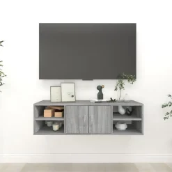 vidaXL Wandschap 102x30x29 cm bewerkt hout grijs sonoma eikenkleurig