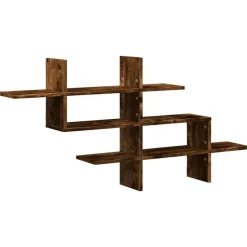 vidaXL Wandschap 124,5x18x60,5 cm bewerkt hout gerookt eikenkleurig