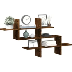 vidaXL Wandschap 124,5x18x60,5 cm bewerkt hout gerookt eikenkleurig