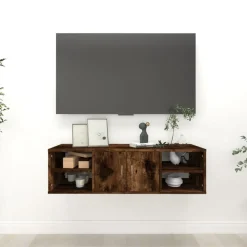 vidaXL Wandschap 102x30x29 cm bewerkt hout gerookt eikenkleurig