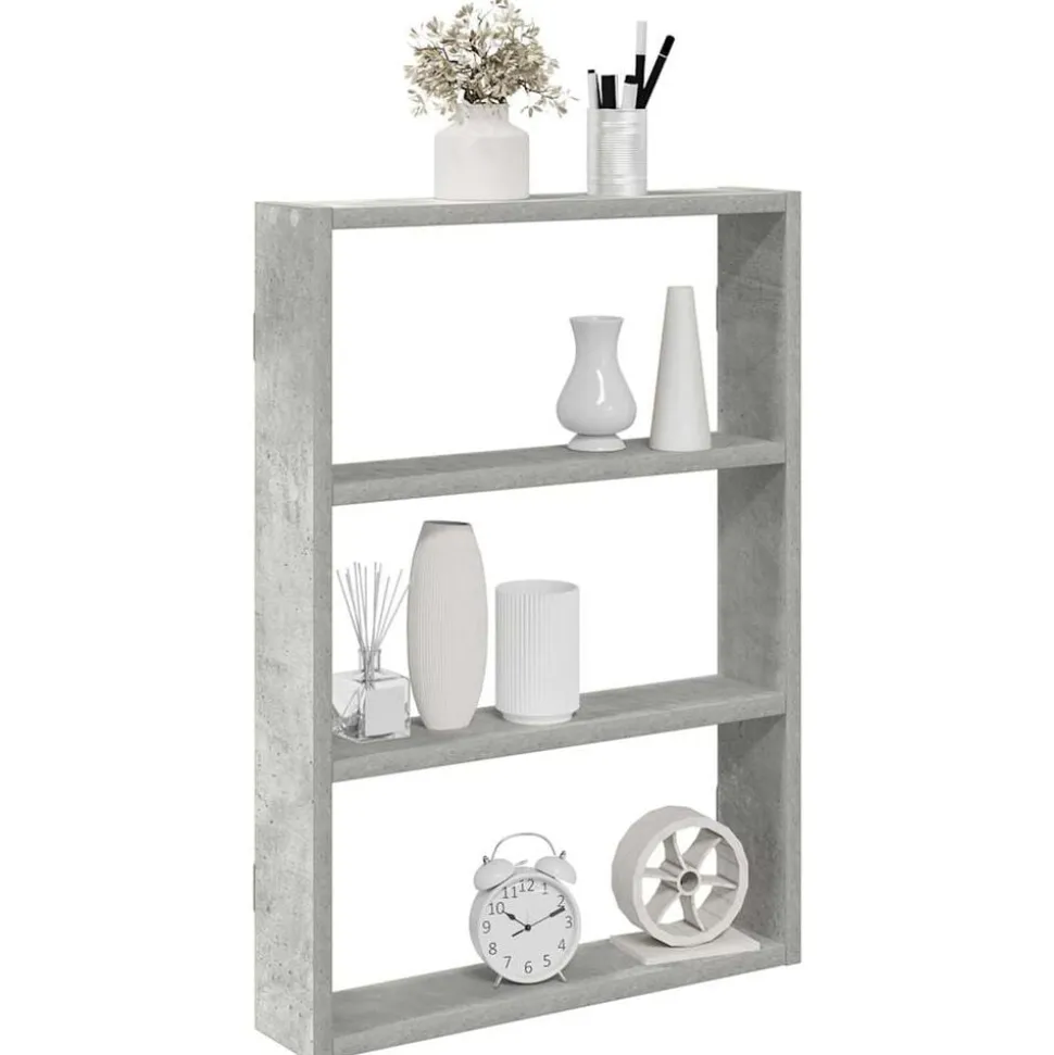 vidaXL Wandschap 43x9x60 cm bewerkt hout betongrijs