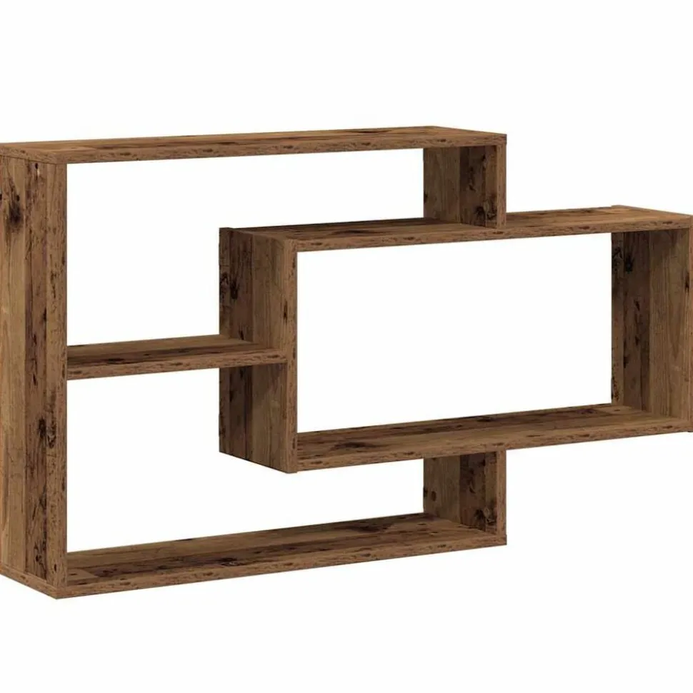 vidaXL Wandschap 104x20x58,5 cm bewerkt hout oud houtkleurig