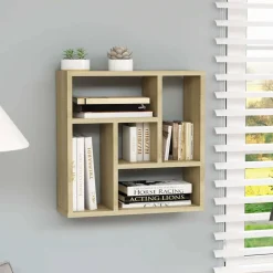 vidaXL Wandschap 45,1x16x45,1 cm bewerkt hout sonoma eikenkleurig
