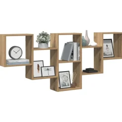 vidaXL Wandschap 159x18x66 cm bewerkt hout artisanaal eikenkleurig