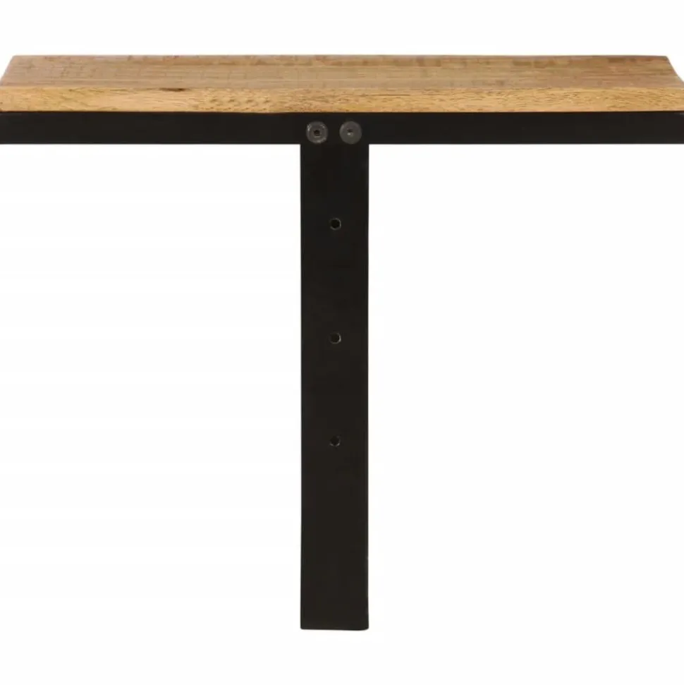 vidaXL Wandschap 40x30x32 cm massief mangohout en ijzer