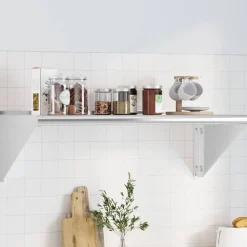 vidaXL Wandschap 100x45x31 cm roestvrijstaal zilverkleurig