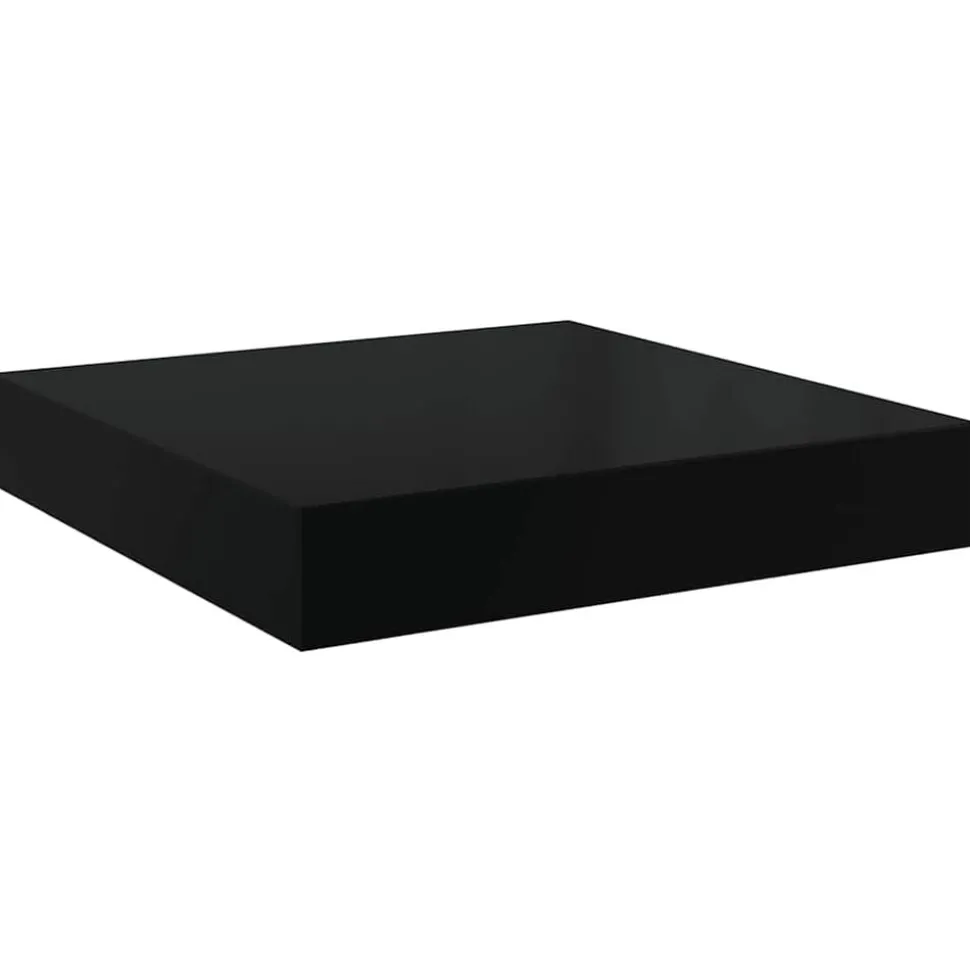 vidaXL Wandschap zwevend 23x23,5x3,8 cm MDF hoogglans zwart