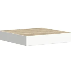 vidaXL Wandschap zwevend 23x23,5x3,8 cm MDF eikenkleurig en wit