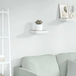 vidaXL Wandschap zwevend 23x23,5x3,8 cm MDF eikenkleurig en wit