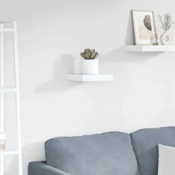 vidaXL Wandschap zwevend 23x23,5x3,8 cm MDF hoogglans wit