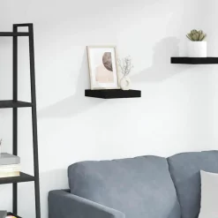 vidaXL Wandschap zwevend 23x23,5x3,8 cm MDF zwart