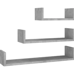 vidaXL Wandschappen 3 st bewerkt hout betongrijs