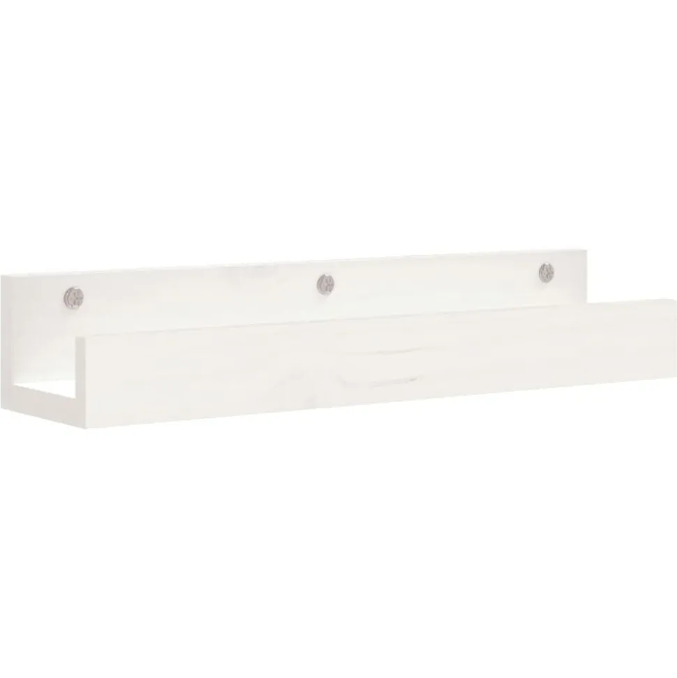 vidaXL Wandschappen 2 st 50x12x9 cm massief grenenhout wit