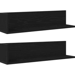vidaXL Wandschappen 2 st 75x16,5x16,5 cm bewerkt hout zwart