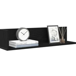 vidaXL Wandschappen 2 st 75x16,5x16,5 cm bewerkt hout zwart