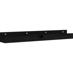 vidaXL Wandschappen 2 st 80x12x9 cm massief grenenhout zwart