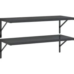 vidaXL Wandschappen 2 st 100x40 cm roestvrijstaal zwart