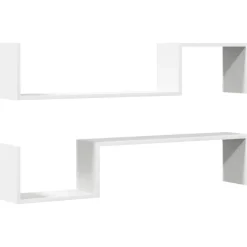 vidaXL Wandschappen 2 st 100x15x20 cm bewerkt hout wit