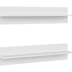 vidaXL Wandschappen 2 st 80x11,5x18 cm bewerkt hout wit
