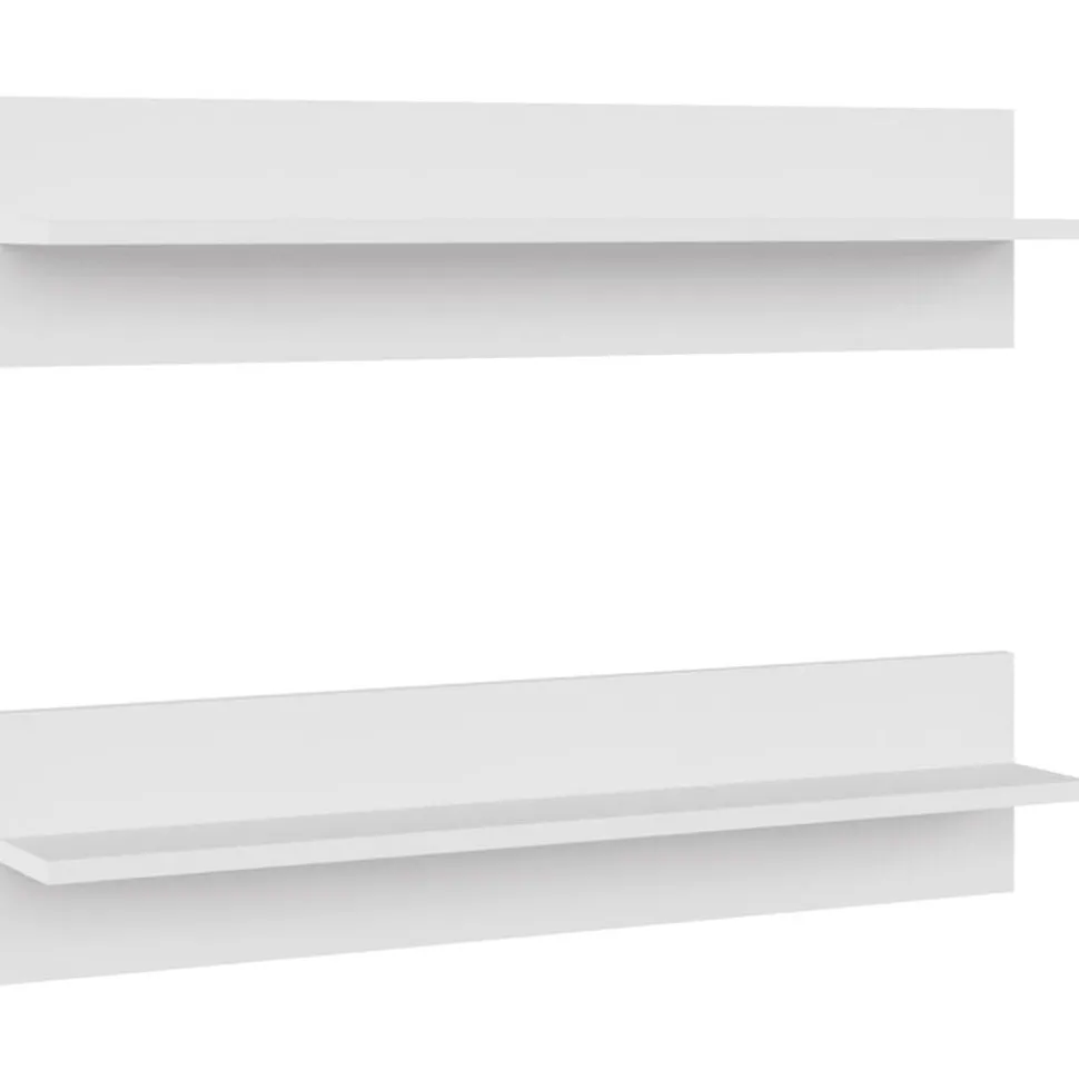 vidaXL Wandschappen 2 st 80x11,5x18 cm bewerkt hout wit