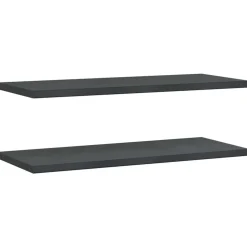 vidaXL Wandschappen 2 st 100x40 cm roestvrijstaal zwart