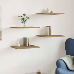 vidaXL Wandschappen 4 st 40x30x1,5 cm bewerkt hout artisanaal eiken