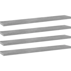 vidaXL Wandschappen 4 st 60x10x1,5 cm bewerkt hout betongrijs