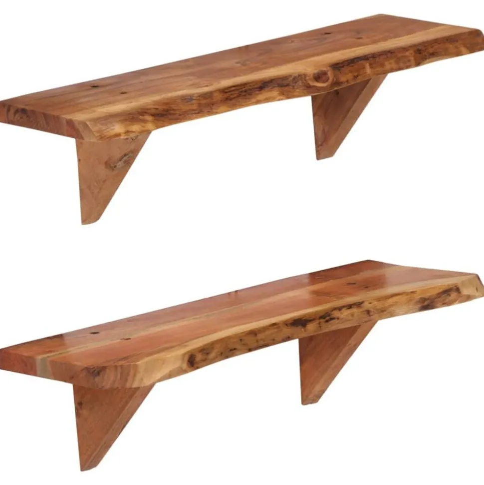 vidaXL Wandschappen 2 st 60x20x18 cm massief acaciahout