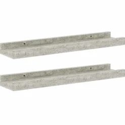vidaXL Wandschappen 2 st 40x9x3 cm betongrijs