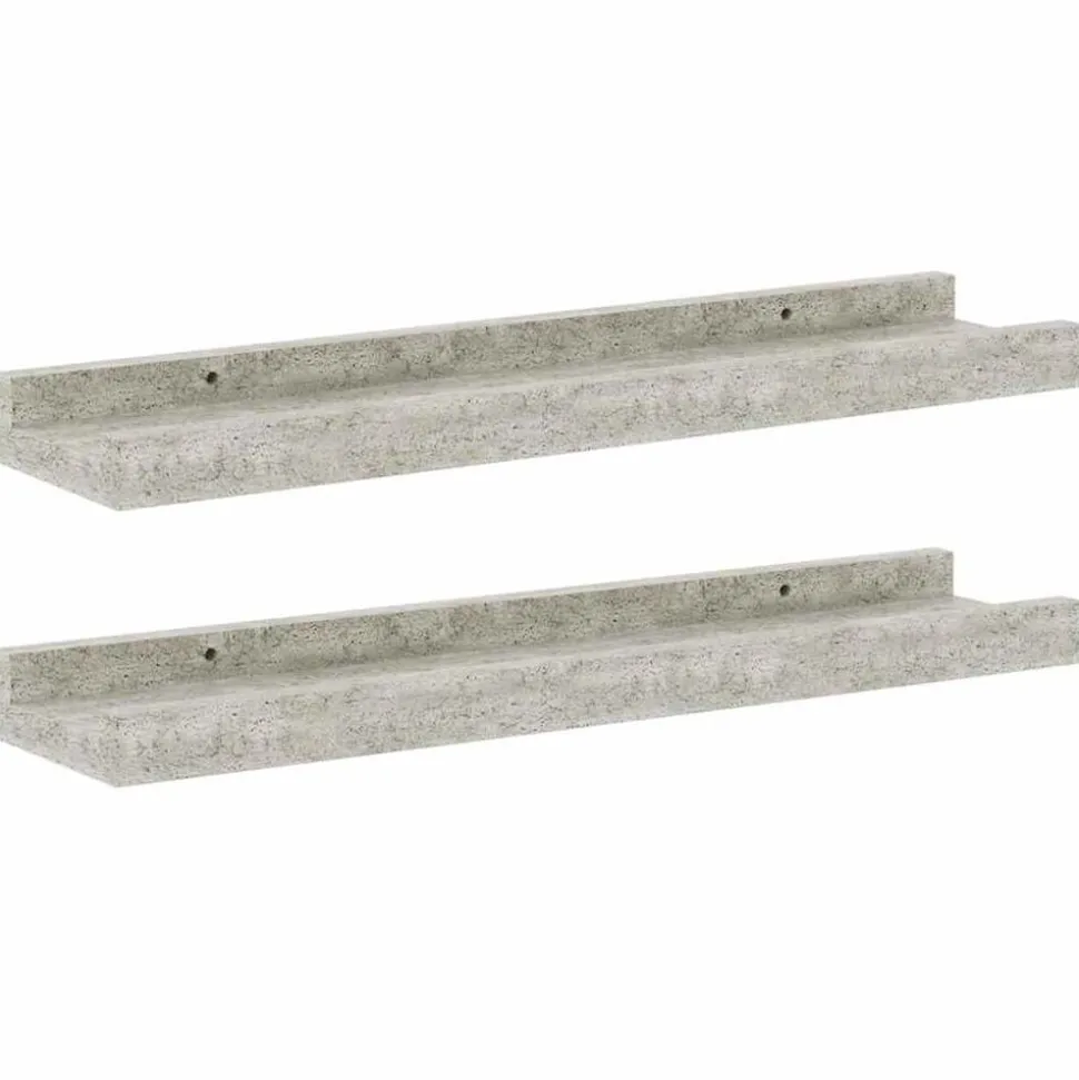 vidaXL Wandschappen 2 st 40x9x3 cm betongrijs