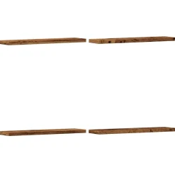 vidaXL Wandschappen 4 st 40x10x1,5 cm bewerkt hout oud houtkleurig