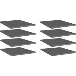 vidaXL Wandschappen 8 st 40x50x1,5 cm bewerkt hout hoogglans grijs