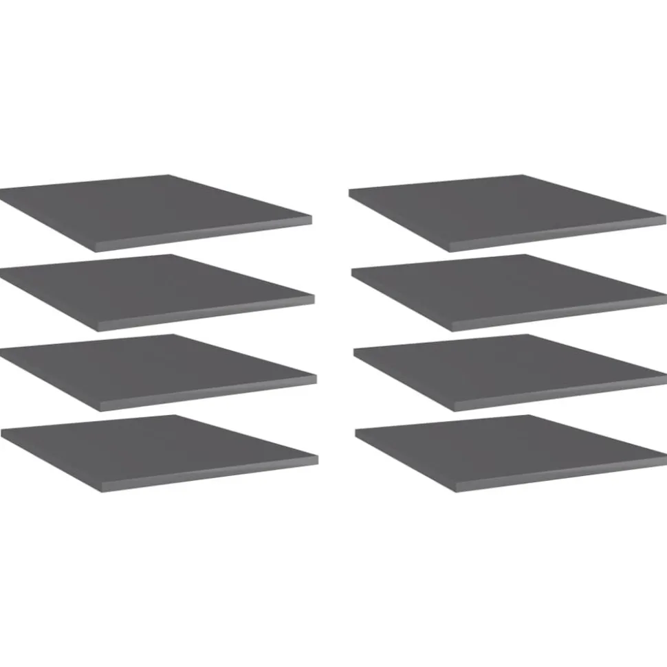vidaXL Wandschappen 8 st 40x50x1,5 cm bewerkt hout hoogglans grijs