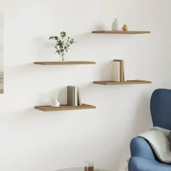 vidaXL Wandschappen 4 st 40x20x1,5 cm bewerkt hout artisanaal eiken