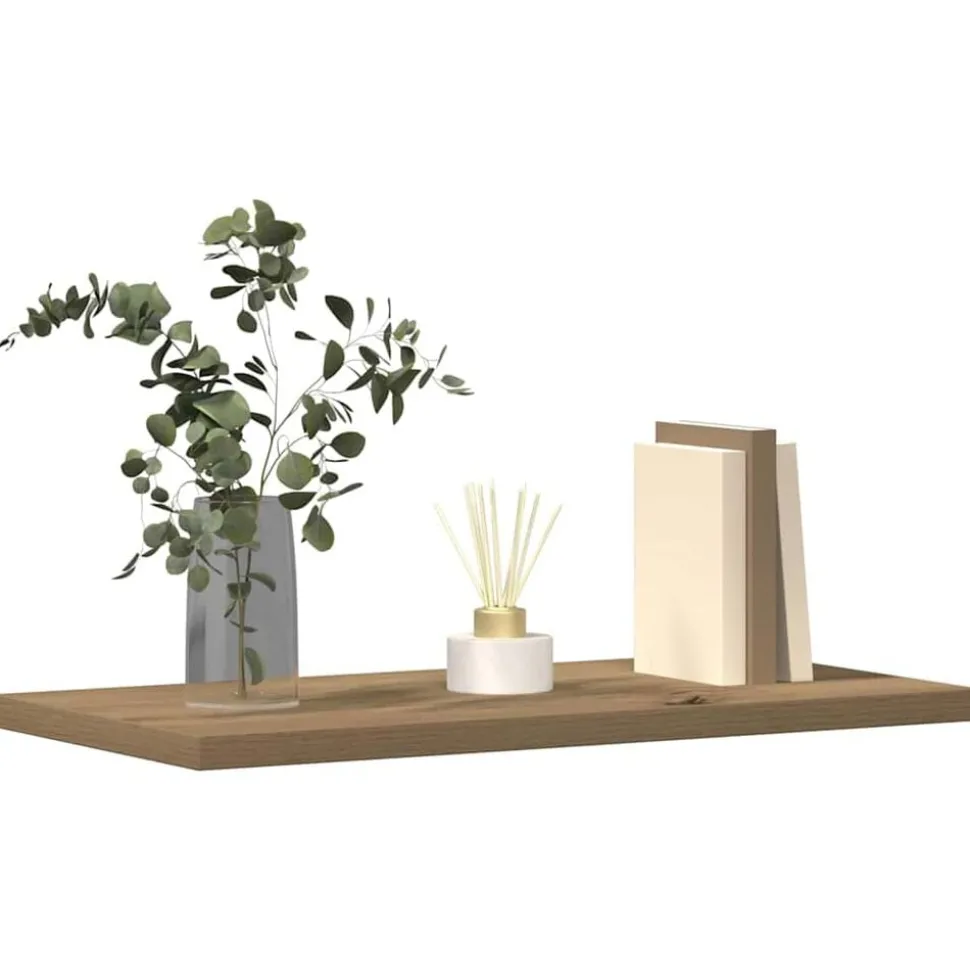 vidaXL Wandschappen 4 st 40x20x1,5 cm bewerkt hout artisanaal eiken