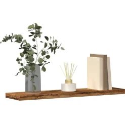 vidaXL Wandschappen 4 st 40x20x1,5 cm bewerkt hout oud houtkleurig