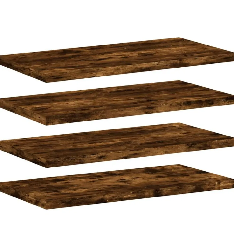 vidaXL Wandschappen 4 st 40x20x1,5 cm bewerkt hout gerookt eikenkleur