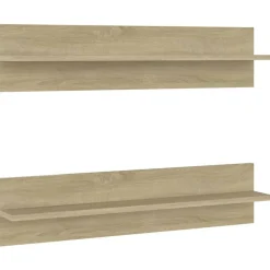 vidaXL Wandschappen 2 st 80x11,5x18cm bewerkt hout sonoma eikenkleurig
