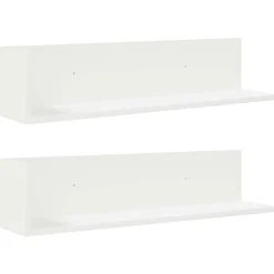 vidaXL Wandschappen 2 st 75x16,5x16,5 cm bewerkt hout wit