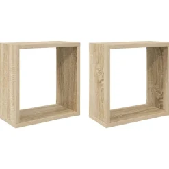 vidaXL Wandschappen kubus 2 st 30x15x30 cm sonoma eikenkleurig